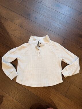 Old Navy Kids Cozeplush Blue Waffle-Knit Button l Sweatshirt - Large 10 -C72-072